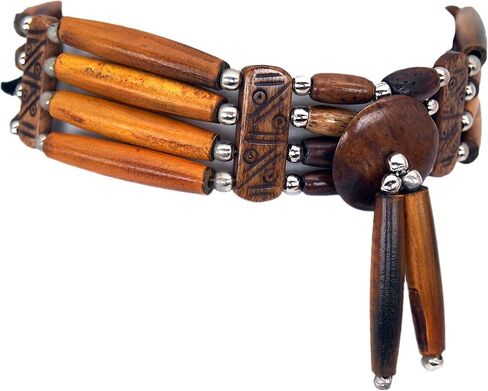 outROAR Gear Choker Necklace Four Row Woody Brown Bone Hairpipe in Kuwait