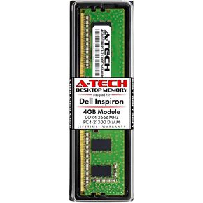 A-Tech 4GB RAM for Dell Inspiron 3470, 3471, 3670, 3671, 5680 | DDR4 2666MHz DIMM PC4-21300 288-Pin Non-ECC UDIMM Desktop Memory Upgrade Module