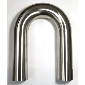 1.75" Stainless 180° Mandrel Bend - 1.5D/2.625" CLR Loose Radius - 16GA/.065" Wall - 6" Leg/6" Leg - SS304 - Exhaust Fabrication