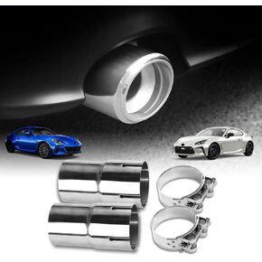 KUNGKIC For 2021 2022 2023 2024 toyota GR86 Subaru BRZ Exhaust Pipe Adapter Extend Decoration Accessories Stainless Steel Sport Style 2PCS