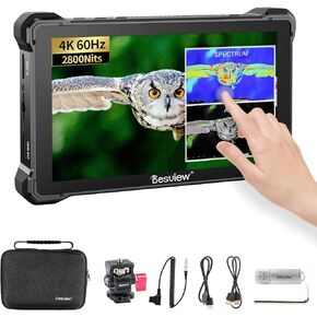 Desview R7III Camera Field Monitor, 7 inch Touch Screen 2800nits High Brightness Camera Monitor Full HD 1920x1080 IPS HMDI 4K60Hz with 3D LUT, Waveform, Vector Scope