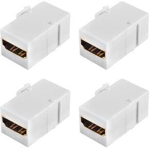 XMSJSIY HDMI Keystone Coupler Female to Female Wall Outlet Jack Adapter High-Speed 4K Insert for Standard Keystone Wall Plates - 4PCS (Black)