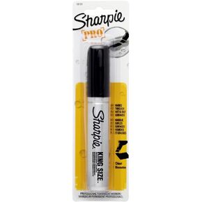 Sharpie Permanent Marker Chisel Tip Black Durable Aluminum Barrel Carded