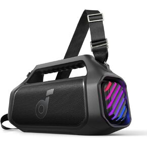 Soundcore Boom 2 Plus Outdoor Speaker, 140W, 2+2 Channel, BassUp 2.0, 20H, Fast Charge, IPX7 Waterproof, RGB Lights, USB-C, Power Bank, BT 5.3, Portable Bluetooth Speaker, Camping, Beach, Backyard