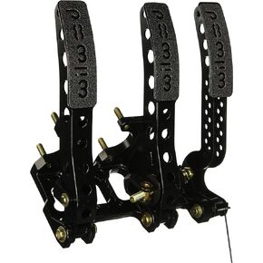 Wilwood Pedal Assembly, Gas/Brake/Clutch, 5.25 to 1 Ratio, Forward Floor Mount, Aluminum, Black Paint, Each