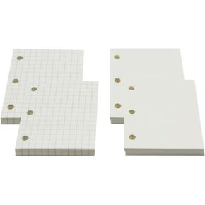Mini Planner Inserts,3-Ring Binder/Planner Filler Paper,Spiral Notebook Refill,3 Ring Binder Refill,Line Blank Paper for Filofax -4 Pack