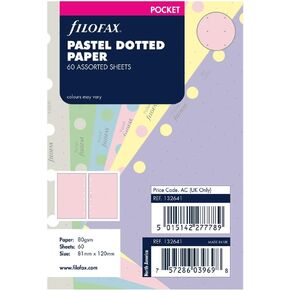 Filofax B132641 Organizer Refill, Pocket Size, Pastel colors, Dotted Paper