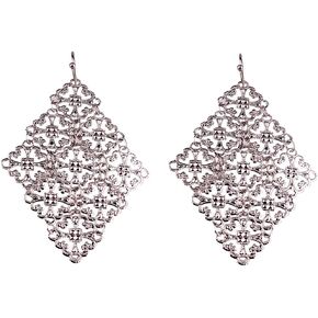 Handmade Gold Color Hollow-out Pattern Dangle Drop Earrings and Clip on Earrings No Pierced for Women