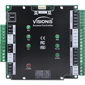 Visionis VS-AXESS-4ETL Version 2.0 Four Door Network Access Control System Panel Controller Board and Power Supply Cabinet for 4 Doors Security with TCP/IP Wiegand and Desktop Software 20,000 Users