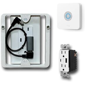 Wall Outlet Mount Kit (Outlet Replacement) for Ring Alarm Base Station Generation 1 & 2, Neat Install with Cable Management, Hide Messy Wires