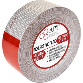 شريط عاكس APT Dot C2، درجة عالية الكثافة، أحمر أبيض للمقطورات والسيارات والدراجات. شريط عاكس للسلامة (2 بوصة × 75 قدم) in Kuwait