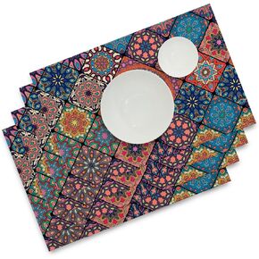 Boho Table Runner 72 Inches Long, Vintage Bohemian Seasonal Table Runners for Party Kitchen Dining Coffee Table Bedroom Dressers Indoor Outdoor, Machine Washable (Bohemian A, 13" x 72")