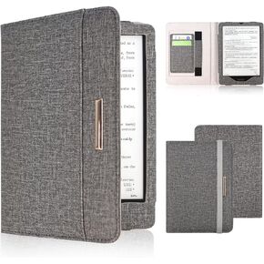 DMLuna Kindle Paperwhite Case, Fits 11th Generation 2021, 6.8", Smart Protective Durable Premium PU Leather Cover with Auto Sleep Wake, Hand Strap, Card Slots, Magnetic Clasp, Grey in Kuwait