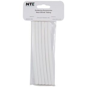 NTE Electronics 47-25206-W Heat Shrink Tubing, Dual Wall with Adhesive, 3:1 Shrink Ratio, 1/4" Diameter, 6" Length, White (Pack of 6)