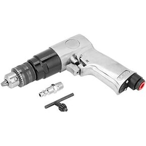 FTVOGUE High-speed Pneumatic Drill Reversible Rotation Air Drill Tool for Hole Drilling 3/8" 1700rpm