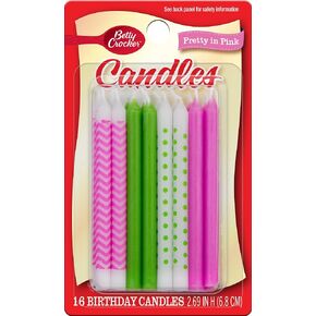 Betty Crocker Pretty in Pink Birthday, 2.75 Inch (Pack of 16)