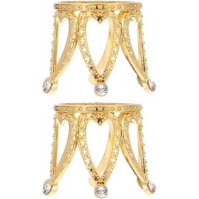 BESPORTBLE 2pcs Crown Shaped Crystal Ball Stand Display Stand Base Glass Ball Holder Stand for Crystal Ball Sphere Display Desktop Decoration Golden