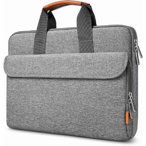 Inateck 360° Protective Water-resistant Laptop Bag Sleeve with Accessory Pocket, Compatible with 14-inch MacBook Pro/Max M4 M3 M2 M1 2021-2024, Black Gray