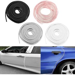 15 Ft Soft Black Rubber Flexible Door Tape Edge Seal Guard Scratch Paint Protection Molding Trim (No More Messy Liquid Glue)