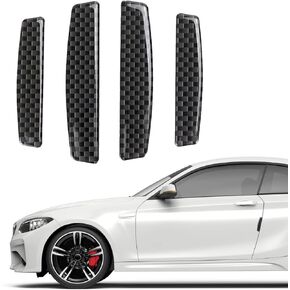 4 PCS Carbon Fiber Car Door Edge Guard, Car Side Door Edge Guards Protector, Universal Bumper Protector Strips Trim Cover (Black)