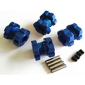 Aluminum Splined 17mm Wheel Hubs Hex Adaptor -4pcs Blue for Traxxas 1/10 E REVO 2.0 VXL 8654 7758