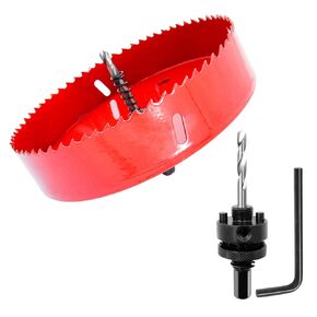 6.5Inch Hole Saw,Drill Bit,LAIWEI Hole Saw Heavy Duty Mandrel Hole Cutter for Drilling Wood,Thin Metal Sheet, Aluminum Profile, PVC and Other Materials,Electric Drill Tool(6-33/64(165mm))