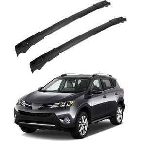 PARTOL Cross Bars Roof Rack for Toyota RAV4 2013 2014 2015 2016 2017 2018, 100LBS Aluminum for RAV4 Roof Rail Crossbars Luggage Rack Cargo Bag Carrier for Snowboard Kayak Canoe Bike