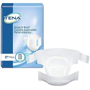 Tena Stretch Plus Adult Brief Tab Closure 2X-Large Disposable Moderate Absorbency, 61090 - Case of 64