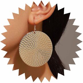 Boho Texture Disc Earrings Gold Disc Coin Earrings Vintage Disc Drop Earrings Hammered Round Circle Dangle Earrings Jewelry for Women and Girls