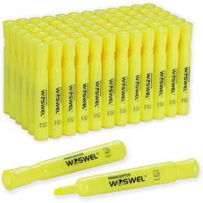 Highlighters Bulk, 72 Pack Tank Style Highlighters Set, Fluorescent Yellow, Chisel Tip Highlighter Markers Bulk for Kid and Adult Coloring, Highlighting as School Supplies