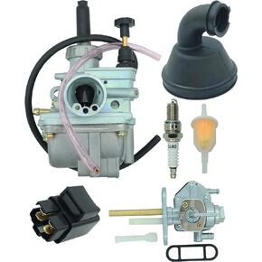 Carburetor Fit for Suzuki LT 80 with Fuel Petcock Switch Valve/Intake Manifold/Solenoid Relay Quadsport 80 ATV Carb 1987-2006