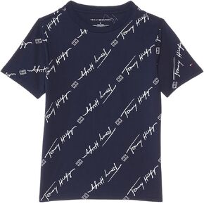 Tommy Hilfiger Boy's Angled Script Short Sleeve T-Shirt (Little Kids)