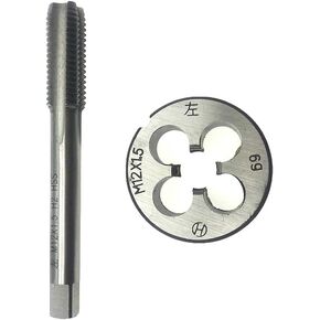 M12x1.5 Tap and Die Set LH Left Hand Metric Machine M12 x 1.5 Thread Tap Die Straight Fluted Machine, M12 x 1.5 Tap Set Round Die Left Hand in Saudi Arabia