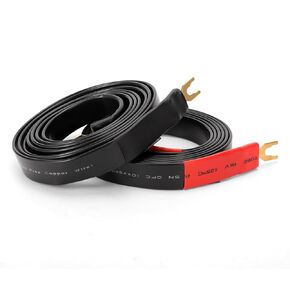 KK Cable K-M-K OFC Flat Speaker Wire, Spade Plug to Spade Plug. K-M-K (3M(9.8ft), 2 Pieces)
