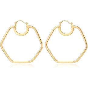 Big Gold Hoop Earrings for Women Girls, Dainty 14K Gold Plated Hypoallergenic Hoop Earrings,Stainless Steel Large Hoop Earrings
