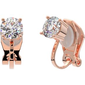 Aloha Earrings Prong Set CZ Crystal Clip On Stud Earrings
