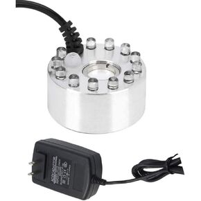 Mini Mist Maker, Indoor Tabletop Fountain Mister Foggers, Small Pond Fog Machine Atomizer Air Humidifier Perfect for Water Feature, Halloween, Christmas and Other Holidays (Black)