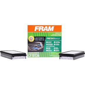 FRAM Fresh Breeze Cabin Air Filter Replacement for Car Passenger Compartment w/ Arm and Hammer Baking Soda, Easy Install, CF10136 for GM Vehicles, white