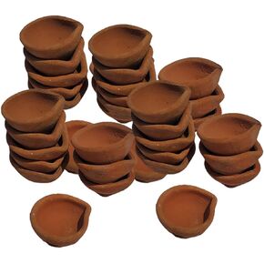 Clay Diya Indian Diya Diwali Diya Deepawali Diya X mas Gift New Year Pack of 11 Brown Color
