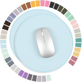 YSAGi 2 Pack Ultra Thin Waterproof PU Leather Mouse Pad,Stitched Edges,Works for Computers, Laptop,All Types of Mouse pad, Office/Home(8.66'', 2 Pack, Pink)