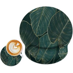Britimes Mouse Pad 2pcs Set with Wrist Support Abstract Night Sky Non-Slip Rubber Base Ergonomic Mousepad and Coasters for Home Office Gaming Working Computers Laptop Easy Typing & Pain Relief
