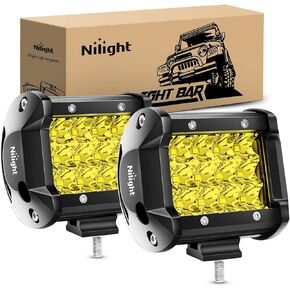 Nilight Amber 36W Triple Row LED Fog Lights for Trucks, Jeeps, UTVs, ATVs, Marine Boats - 2 Year Warranty