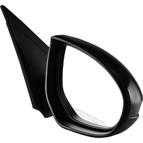 Dependable Direct Right Passenger Side Textured Unpainted Side View Mirror for 2010-2013 Mazda 3 - Power Operated, Manual Folding - Parts Link #: MA1321162
