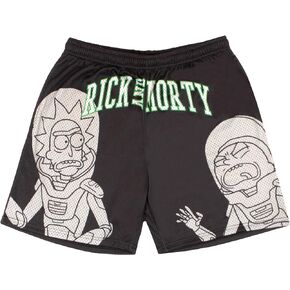 شورت رياضي كاجوال شبكي للرجال من RICK AND MORTY Space Suit، شورت مريح للرجال