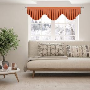 Blackout valances for Windows Energy Efficient Rod Pocket Curtain Valance for Living Room Kitchen and Bedroom Moss Green (39 x 20 Inch, 1 Panel)