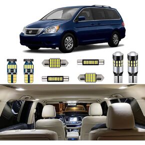 White LED Interior Lights Kit for Honda Odyssey 2005 2006 2007 2008 2009 2010 Super Bright 6000K Interior LED Light Bulb Package + Install Tool