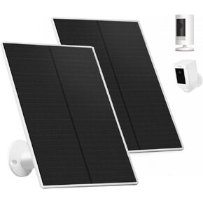 Solar Panel Charger for Ring Camera, 2 Packs Power for Ring Stick Up Camera, Ring Spotlight Camera Battery (Not for Spotlight Plus/Pro), 10ft Charger Cable, 6W 5V Weatherproof Outdoor Solar Panel
