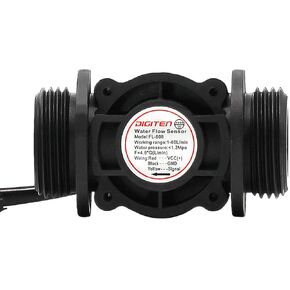 DIGITEN G1" Water Flow Hall Effect Sensor Switch Flow Meter Flowmeter Counter 1-60L/min