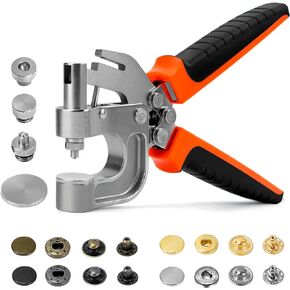 Sopnom Leather Snaps Fastener Kit, Heavy Duty Snap Button Kit Snaps Press Pliers and 15mm Leather Buttons, 4Colors 40Sets Snaps for Fabric, Clothes, Jackets, Purse, Belts, Bags, DIY Projects Tool Kit