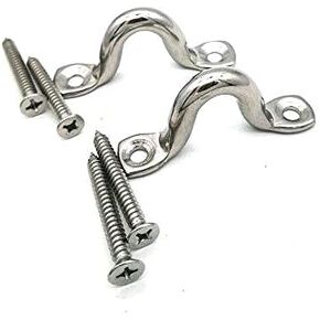 M10 Stainless Steel 316 Heavy Duty Bimini Boat Top Pad Eye, Big Eye Straps, Tie Down, Kayak Deck Loops, Tie Down Anchor Point, footman's Loop for Kayak Canoe Rigging,Marine Grade